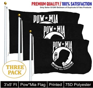 DREIERPACK POW-MIA Black Flag You are Not Forgotten Prisoner of War 3x5ft - Bild 1 von 6