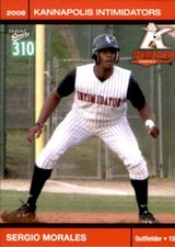 2008 Kannapolis Intimidators 2nd Half Multi-Ad #26 Sergio Morales Hollywood FL