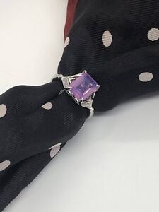 Bomb Party RBP2860 The Sterling Club Lab Orchid Purple Chalcedony Silver Ring 5