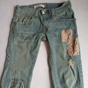 Vintage Levis Womens 7 504 Slouch Patchwork Flap Pocket Cropped Low Rise Y2k - Picture 1 of 18
