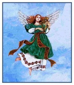 Folk Art Angel With a Harp Orenco Originals Counted Cross Stitch Chart - Picture 1 of 3