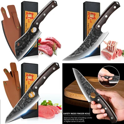 Faca de desossa viking forjada à mão faca de açougueiro faca de cozinha ao ar livre - Imagem 1 de 4