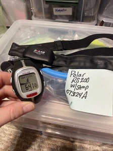 Unisex POLAR RS200 Gray Digital LCD Fitness Heart Rate Monitor Strap - Picture 1 of 6