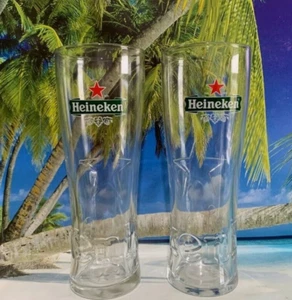 2x Heineken Half Pint Glasses - 10oz Half Pint to Brim Glass - Bar - Brand New - Picture 1 of 7