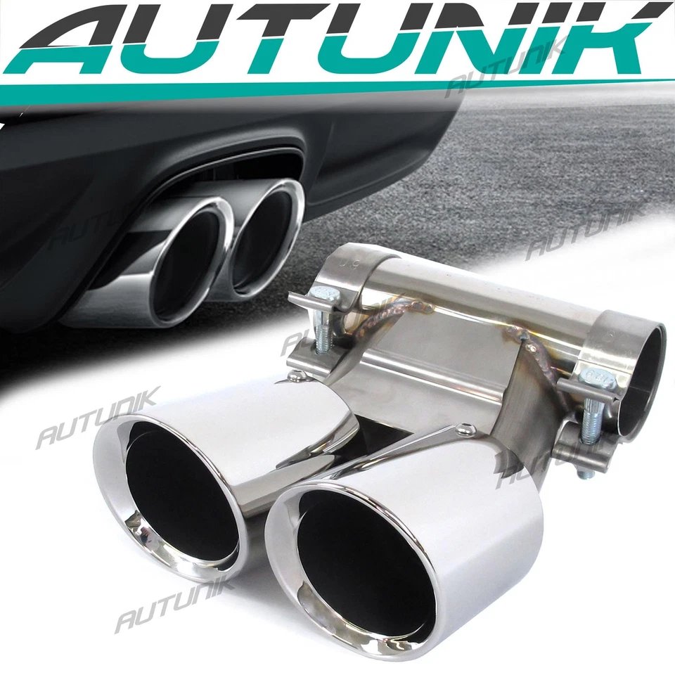 Chrome Exhaust Tips For Porsche 718 Boxster Cayman 2017-2025 Stainless Tailpipe - Image 1 of 4