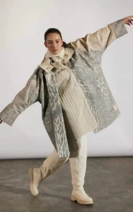 Annette Gortz "Lesli" coat in sage/cream size M BNWT - Foto 1 di 14
