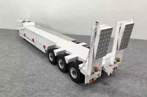 1/14 FULLY STAINLESS STEEL 3-Axle Independent Remote Control Ramp Trailer NIB - Picture 1 of 6