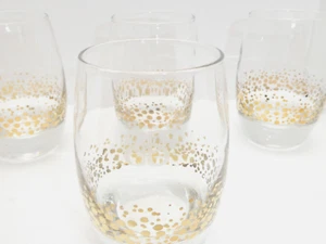 Juego de 4 vasos de licor de whisky irlandés Baileys Gold Bubbles Dots, rocas - Imagen 1 de 4