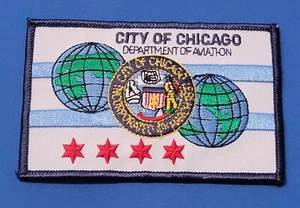 City of Chicago Department of Aviation - Stadt Flagge Aufnäher - Bild 1 von 2