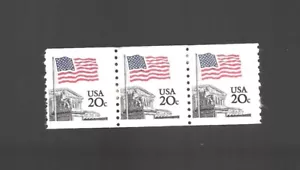 Scott #1895... 20 Cent... Flag Over Supreme Court... Strip of 3.. Used Not Canc - Picture 1 of 1