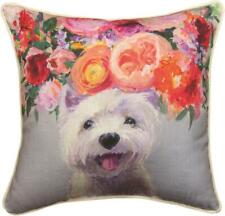 Westie Floral Bloom Throw Pillow 18X18"