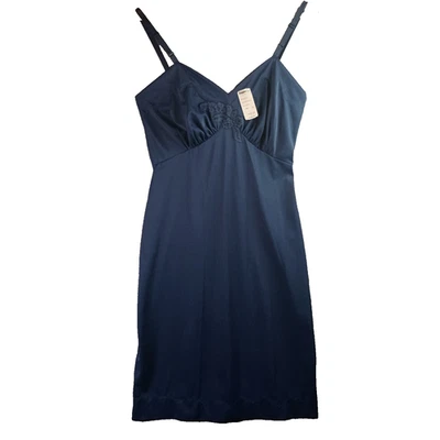 Lencería Shadow Line Azul Marino Nylon Deslizamiento Completo 34 Alto De Colección Nueva Con Etiquetas Foto 1 de 4