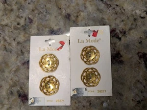 La Mode Goldfarbene Vintage Knöpfe 4 - Bild 1 von 2