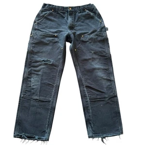 Carhartt Hose Maße 31X28 schwarz Double Knee Carpenter Thrashed Workwear Jeans - Bild 1 von 21