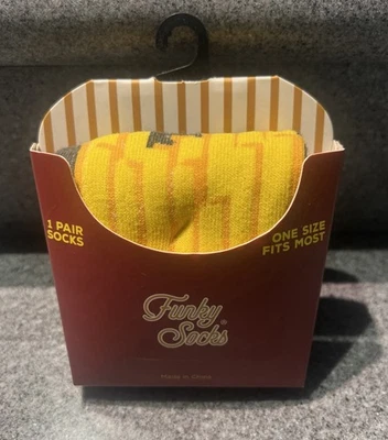 Calcetines Funky Papas fritas Novedad Tiempos divertidos Calcetines OS Nuevos en caja Foto 1 de 3