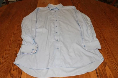 Oxxford 服装衬衫男式 XL 微型格子纽扣经典连衣裙特大号 — 第 1/4 张图片