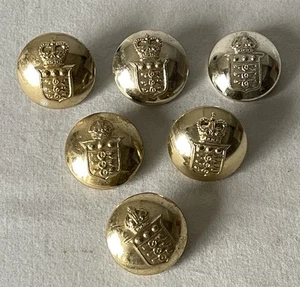 6 Vintage 25-26mm AOC Army Ordnance Corps Staybrite Brass Military Buttons #675 - Picture 1 of 13