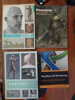 Pack 4 3D Modeling Books: Maya, Keyshot, Photoshop & Anatomy for 3D Artists - Imagen 1 de 4