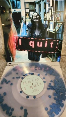 I Quit • Haim •  Teal Glitter Filled Vinyl & Clear W/White Splatter • Bad World - Image 1 of 4