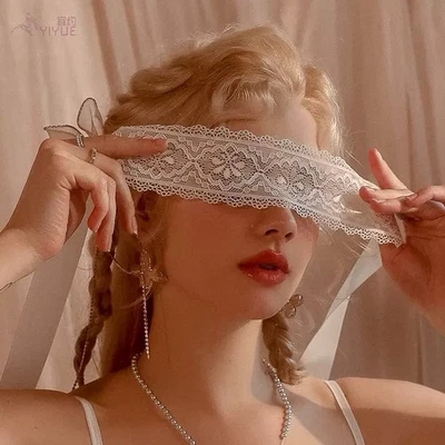 Elegant White Lace Eye Mask – Masquerade, Costume & Party Accessory - Image 1 of 2