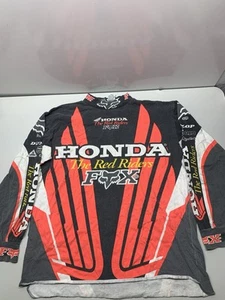 Vintage Fox Racing Team Honda Red Riders Long Sleeve Jersey Shirt Medium AOP - Picture 1 of 15