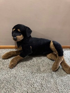 E & J Classics Rottweiler Dog Plush 24-inch Black/Brown - Picture 1 of 3