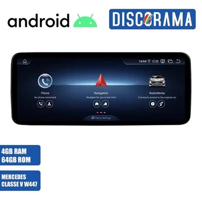 AUTORADIO ANDROID 4/64GB MERCEDES CLASSE V W447 2014-2021 STEREO AUTO TOUCH NAVI - Immagine 1 di 4