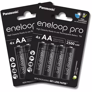 8x PANASONIC Eneloop PRO AA Rechargeable Batteries 2500mAh NiMH Battery NEW - Picture 1 of 23