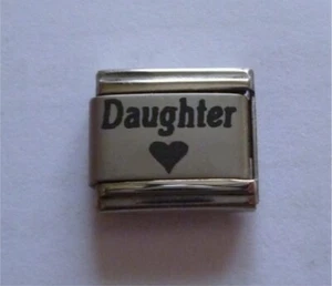 9 mm Eslabón Dije Italiano 114 Amor Corazón Hija Se adapta a Pulsera Tamaño Clásico - Imagen 1 de 2