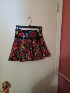 Girls Floral Dark Floral Spring Summer A-Line Skirt - Picture 1 of 5