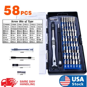 58X Kit de herramientas de reparación de teléfono Juego de destornilladores pequeños de precisión 54 bits controlador magnético - Imagen 1 de 11