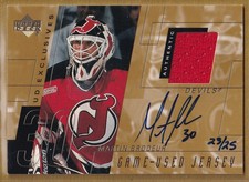 2000-01 Upper Deck Game Jersey Autographs Exclusives #EMB Martin Brodeur /25