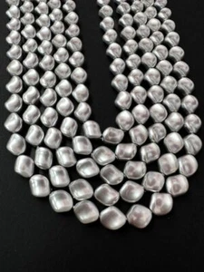 Curve Twist Bead Made with Swarovski Crystal Pearls Light Grey 9x8mm - Picture 1 of 2
