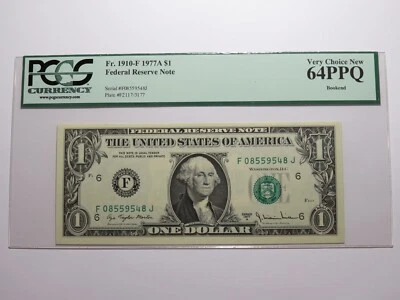 $1 1977 Bookend Atlanta GA Federal Reserve Bank Note Currency Bill PCGS 64PPQ - Image 1 of 4