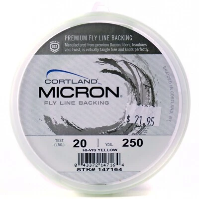 Cortland Micron Fly Line Backing 20 lb 250 yds - ALL COLORS - FREE SHIP OPTIONS - Image 1 of 2