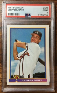 PSA 9 MINT CHIPPER JONES 1991 BOWMAN ROOKIE  #569 - Picture 1 of 1