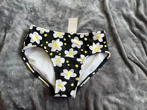 Cat & Jack Girls Small Black and White Floral Swim Bottoms NWT - Picture 1 of 3