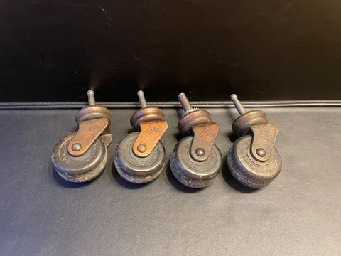4 Vtg Faultless 10 Caster Wheels ~ 2 " Diameter Wheel ~ Cover