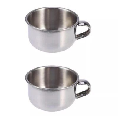 2 pezzi navetta da barba ciotola schiuma da barba contenitore sapone da barba solo zuppiera in metallo - Immagine 1 di 4