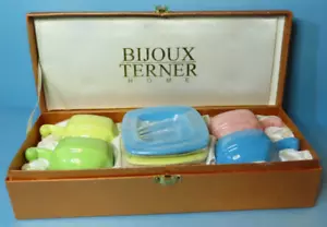 Bijoux Terner Set 4 Tazzine e Piattini Demitasse Tè/Espresso Colori Pastello - Foto 1 di 13