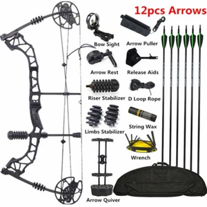 Compoundbogen Carbonpfeile Set Jagdbogen 30-70lbs Sportbogen Bogenschießen Jagd - Picture 1 of 20