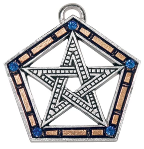Pentalpha Pendant, Pentagram Wiccan Harmony Stability Pagan Star Pentagon Mystic - Picture 1 of 3