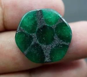 Natural 17.05 Emerald Trapiche Rare Rough Certified Pakistani Loose Gemstone - Picture 1 of 4