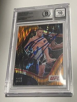 Nate Diaz Signed UFC Select Orange Flash Card IP Slabbed Beckett BAS a - Image 1 of 3