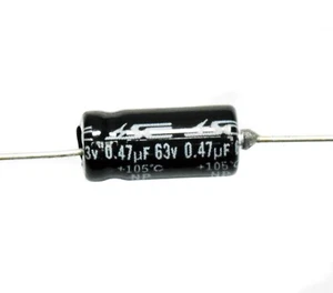 20x No Polarize NP Electrolytic Capacitor NPT Axial 2000hr +105℃ 0.47uF 63V ±20% - Picture 1 of 2