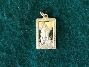 4.4 Gram Gold Pendant of Running Stallion , Proof Finish -TGD - Picture 1 of 3