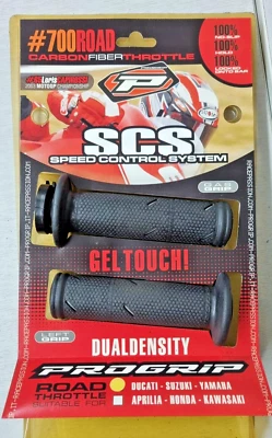 FOR DUCATI - SUZUKI - YAMAHA Pro Grip PG700 Handlebar Grips No Slip Lock On Grey - Image 1 of 2