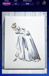 Topps Disney Collect Cenicienta Súper Rara PRINCESA DE MODA 2500cc - Imagen 1 de 1