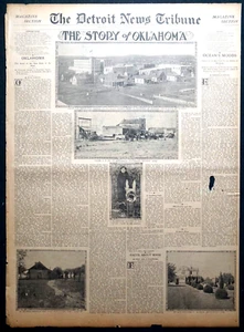 1906 Detroit Newspaper Page - The Story of the New State of Oklahoma - Picture 1 of 2