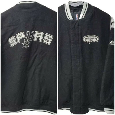 Adidas Mens Boys San Antonio Spurs Jacket Coat Youth Large 14/16 Adult Small - Image 1 of 4
